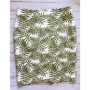 Ann Taylor Factory | tropical leaf skirt | 8